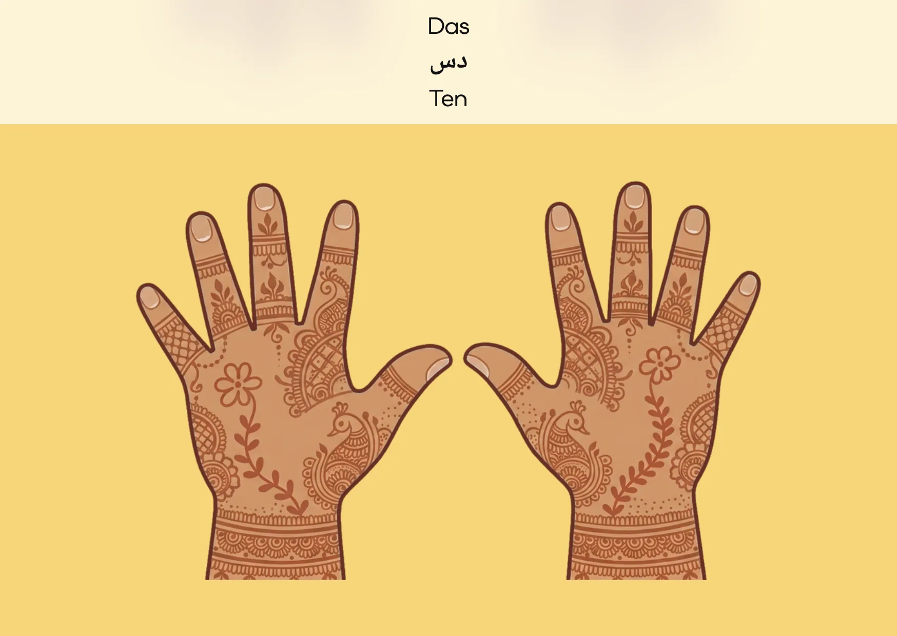Flashcard: Ten (دس)