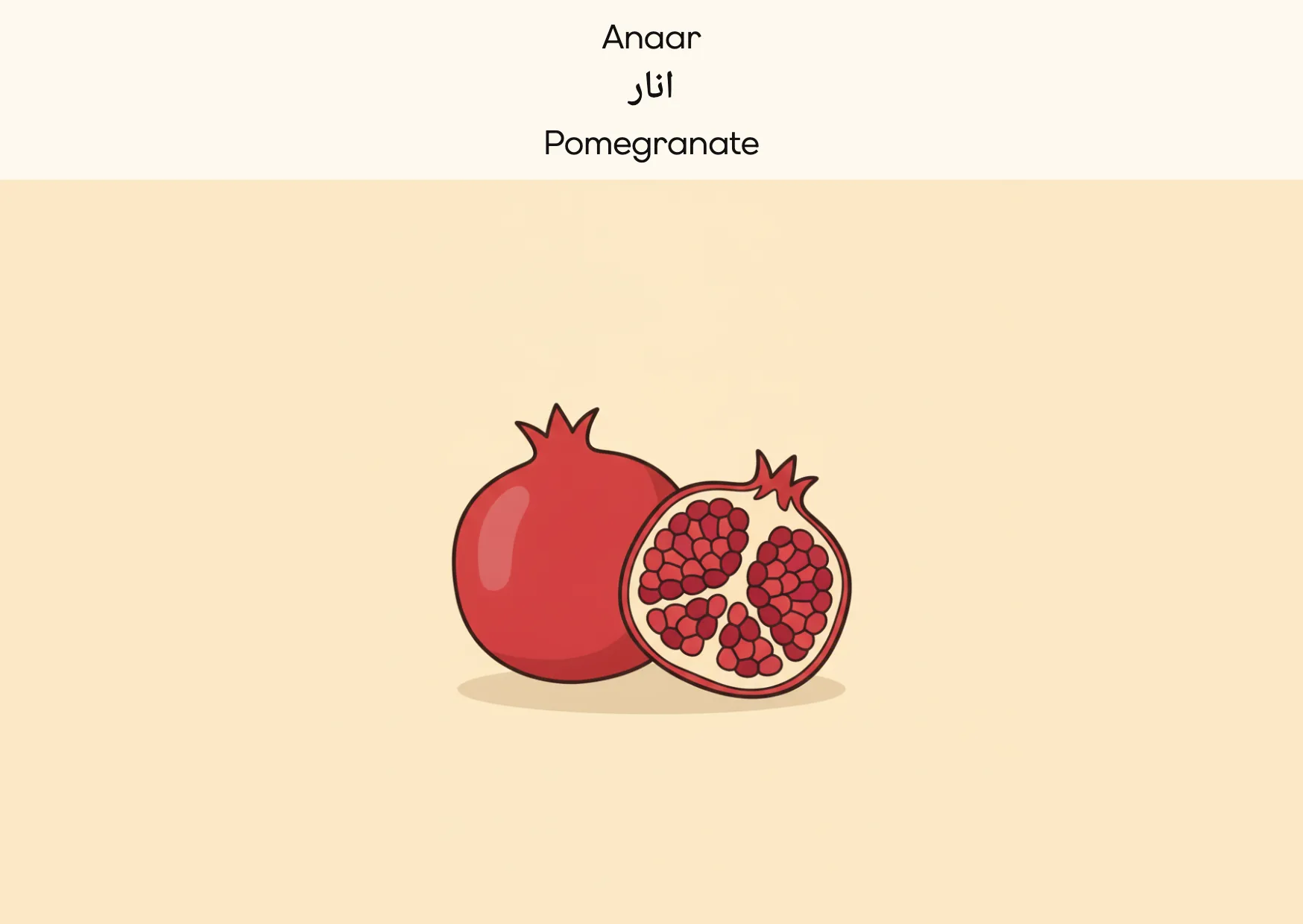 Flashcard: Pomegranate (انار)