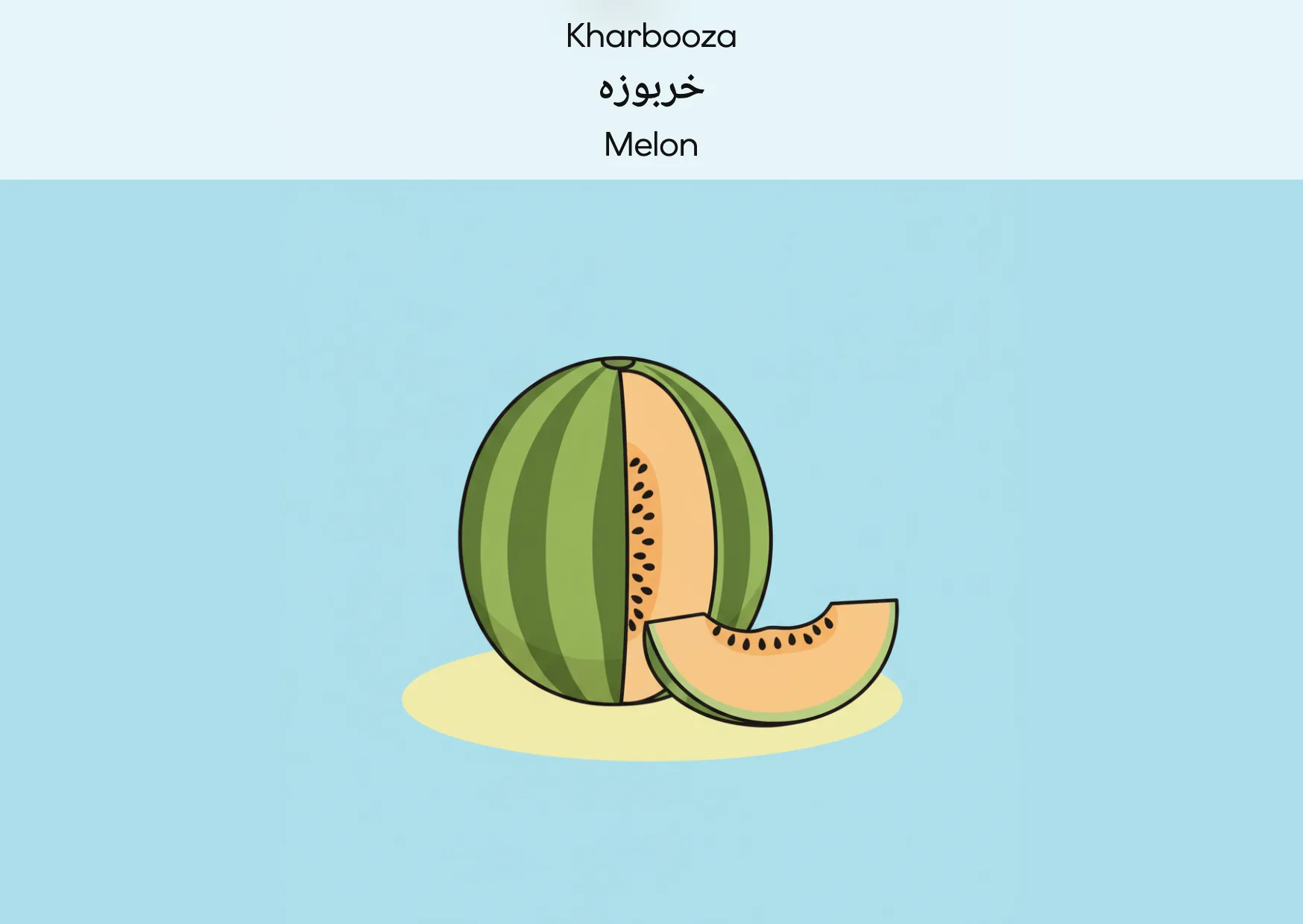 Flashcard: Melon (خربوزہ)