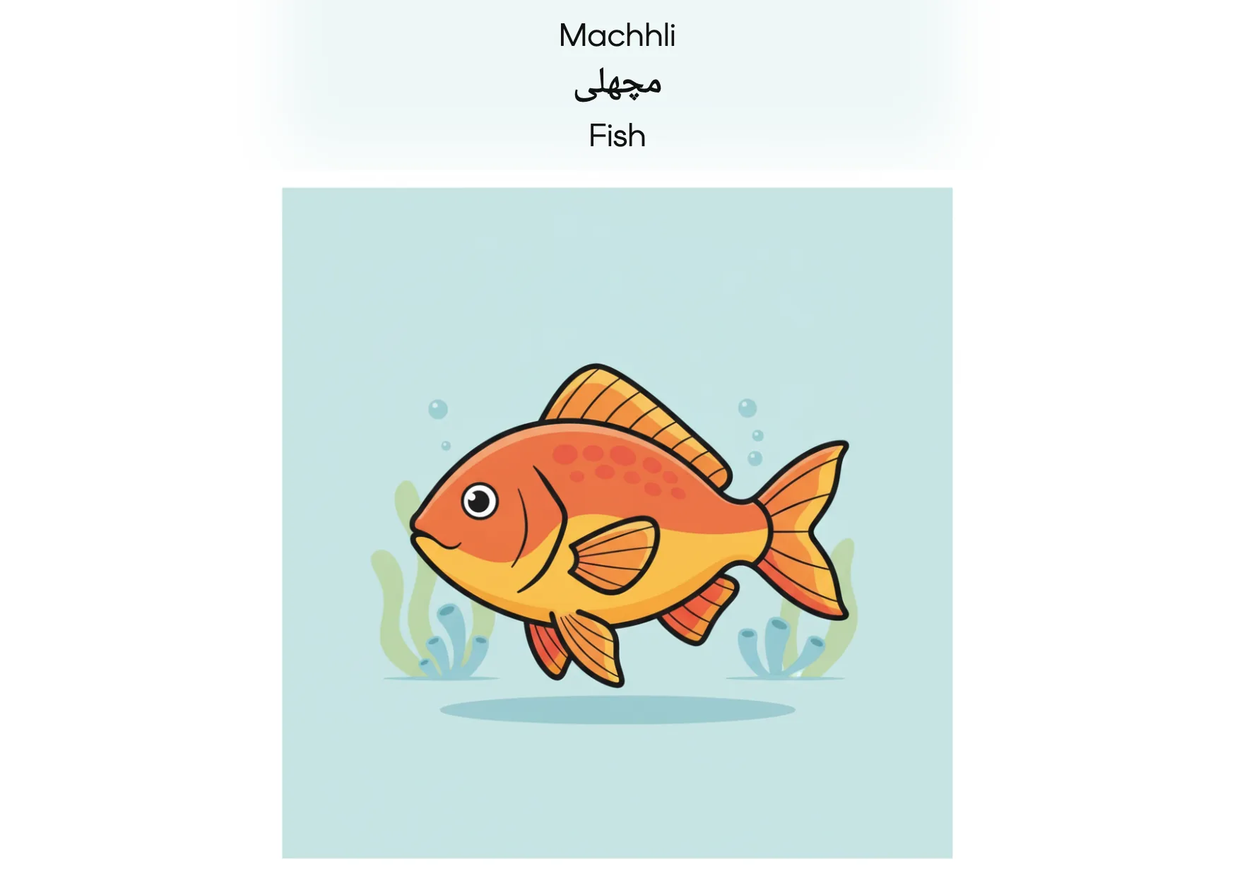 Flashcard: Fish (مچھلی)