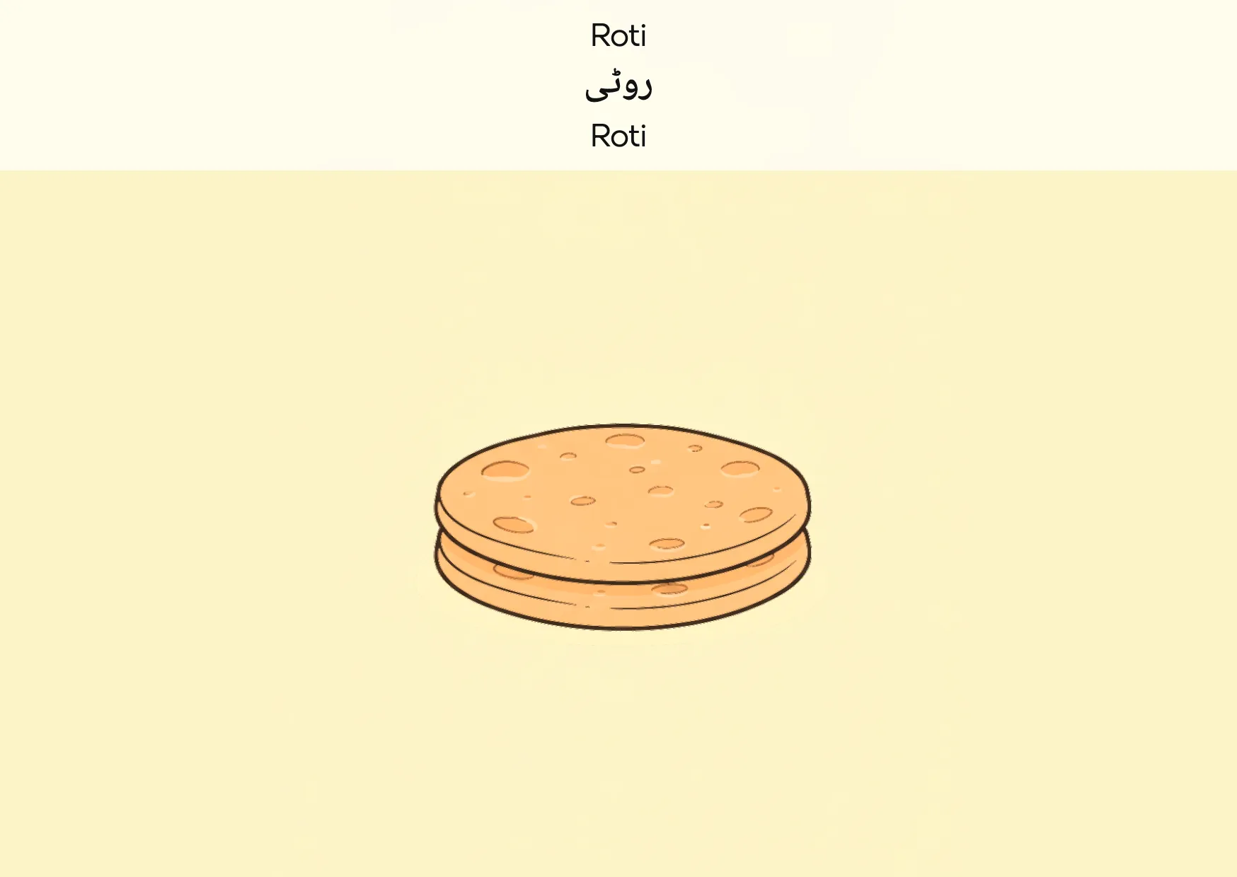Flashcard: Roti (روٹی)