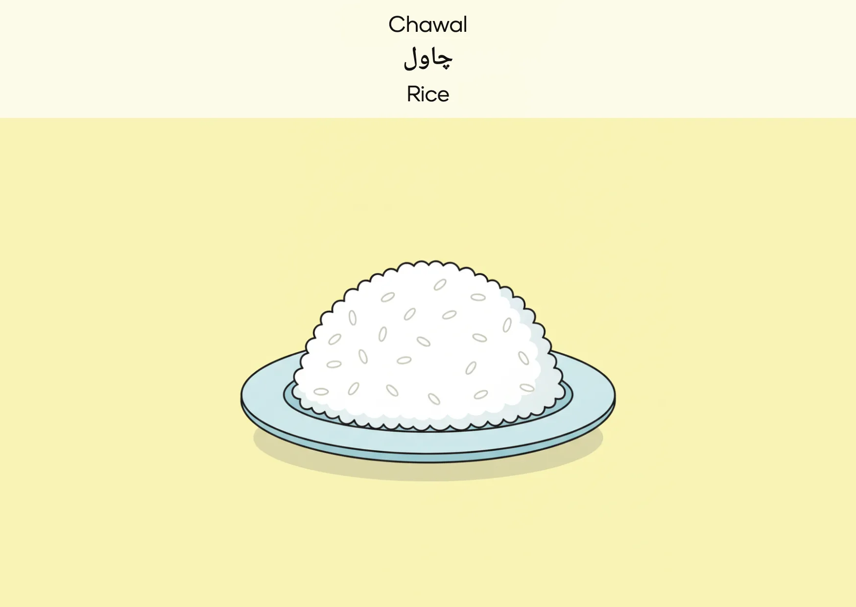 Flashcard: Rice (چاول)